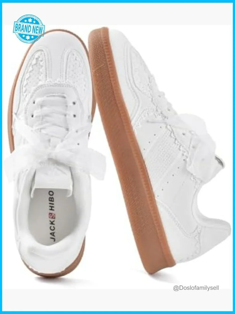 Lace-Up Fashion Sneakers Ribbon Detail Memory Foam Arch Support Casual Tennis